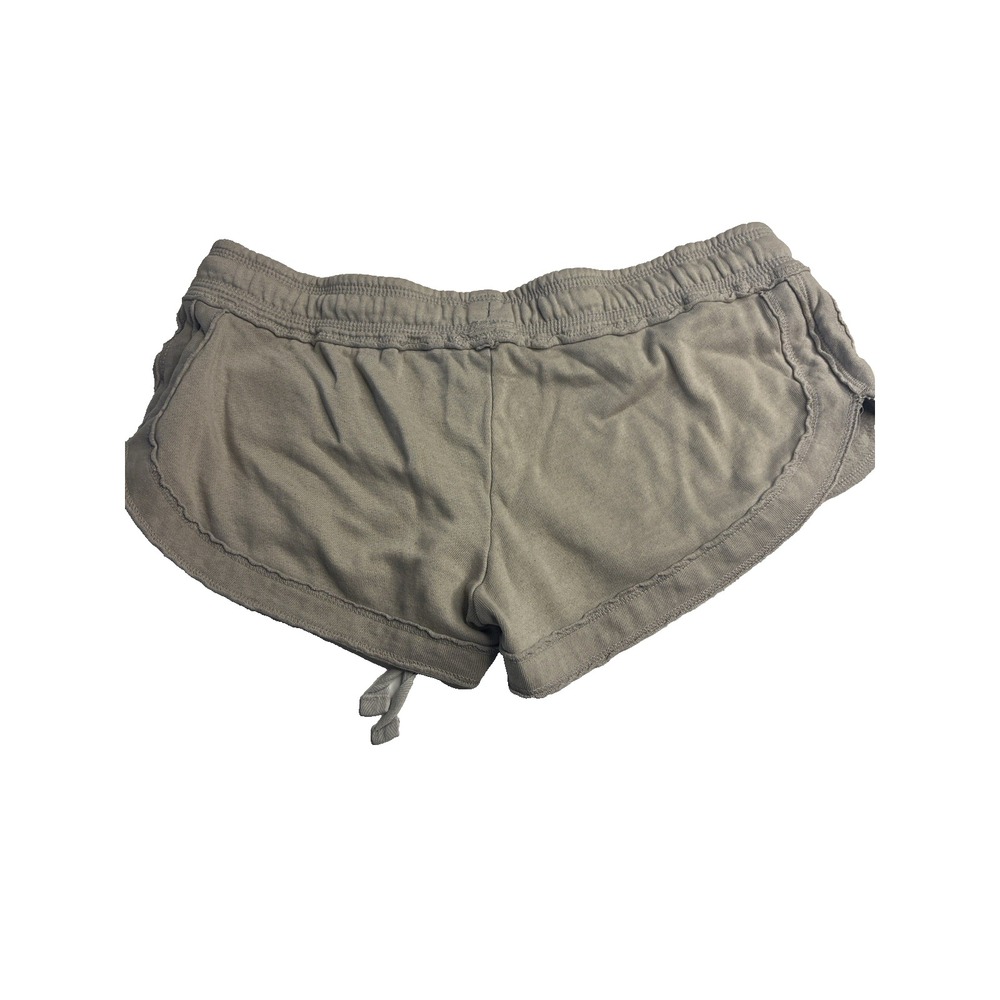 Vtg Y2K Derek Heart Micro Mini Low Rise Mini Sweat Shorts Women S Tan Comfy - Picture 2 of 10
